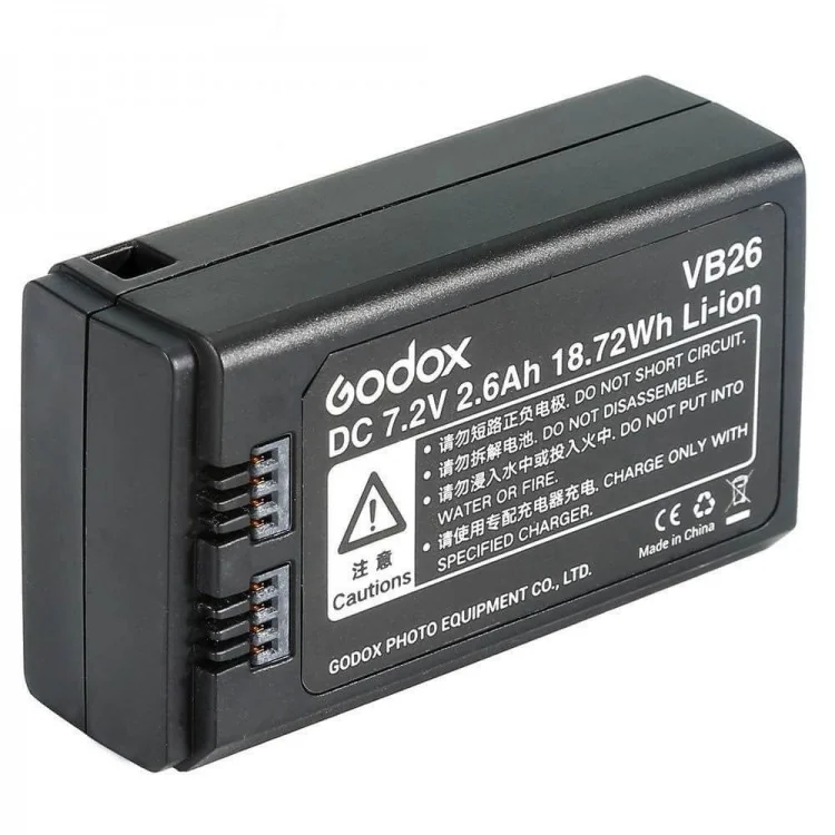 AgfaPhoto Godox VB26 Batteria Litio 2,6 Ah per Flash V1 