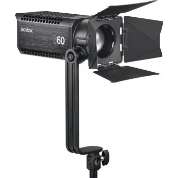 Godox S60 LED-Lampe mit Fokussier Objektiv und Lichtklappen