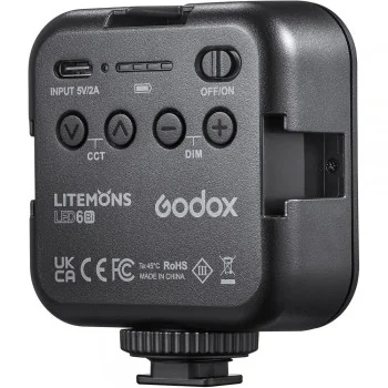 Le vlog la Photographie LED6Bi Batterie au Lithium Rechargeable Godox LITEMONS LED 6Bi Lampe vidéo Bicolore la Macro la vidéo et l'enregistrement 3200K-6500K adaptée pour Le Maquillage 