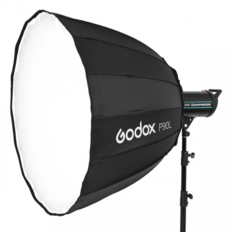 Godox P90H 90cm reflector parabólico Softbox & 2M Soporte De Luz Para Flash Speedlite 