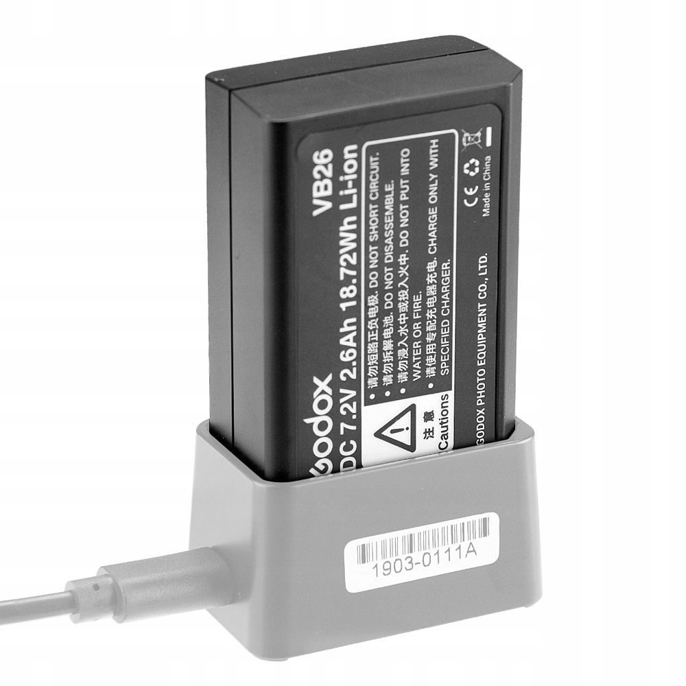 Godox VB26 Speedlight Flash 7.2V 2.6Ah Li-ion Battery for Godox V1 Speedlite 